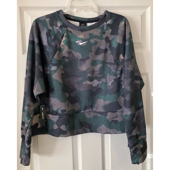 NWT Nike Dri-Fit Camo Fleece Training Sweatshirt - Picture 5 of 9